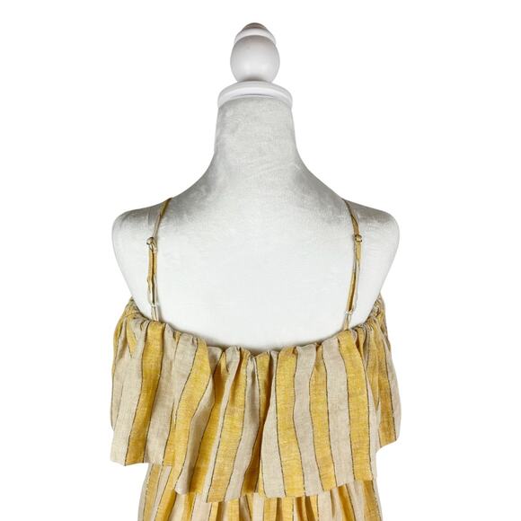Three Graces London Ida Linen Maxi Dress Yellow 6 NEW - Picture 6 of 9